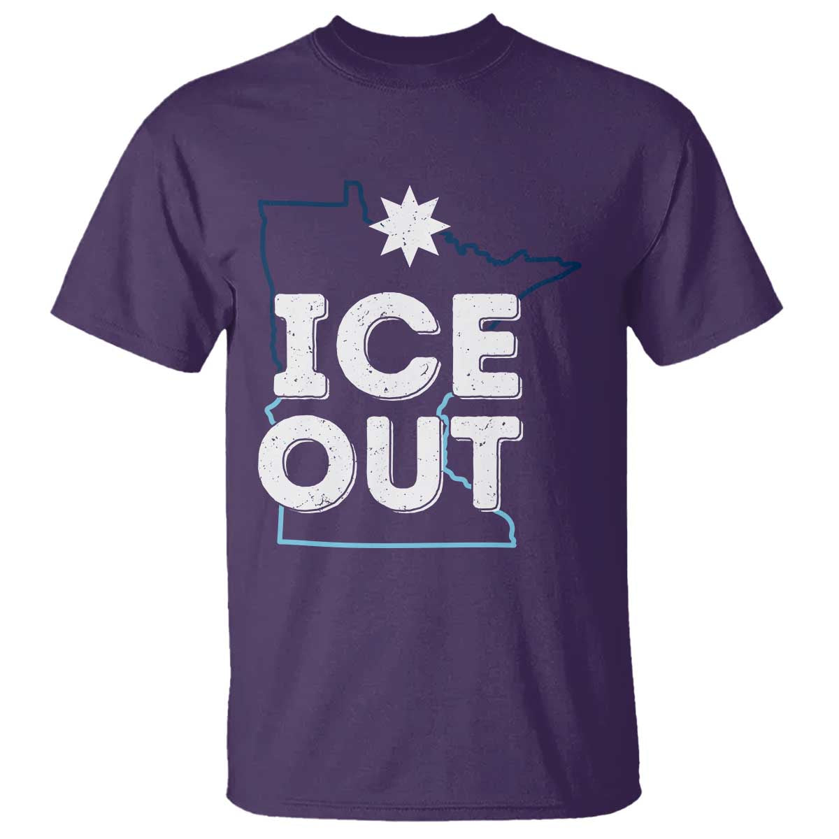 Ice Out Of Minnesota T Shirt MN Map Immigration Protest Community Resistance TS11 Purple Print Your Wear