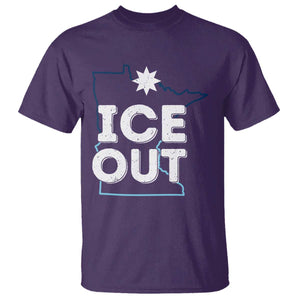 Ice Out Of Minnesota T Shirt MN Map Immigration Protest Community Resistance TS11 Purple Print Your Wear