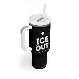 Ice Out Of Minnesota Tumbler With Handle MN Map Immigration Protest Community Resistance TS11 Print Your Wear