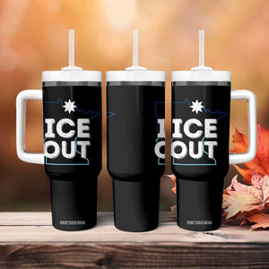 Ice Out Of Minnesota Tumbler With Handle MN Map Immigration Protest Community Resistance TS11 Print Your Wear