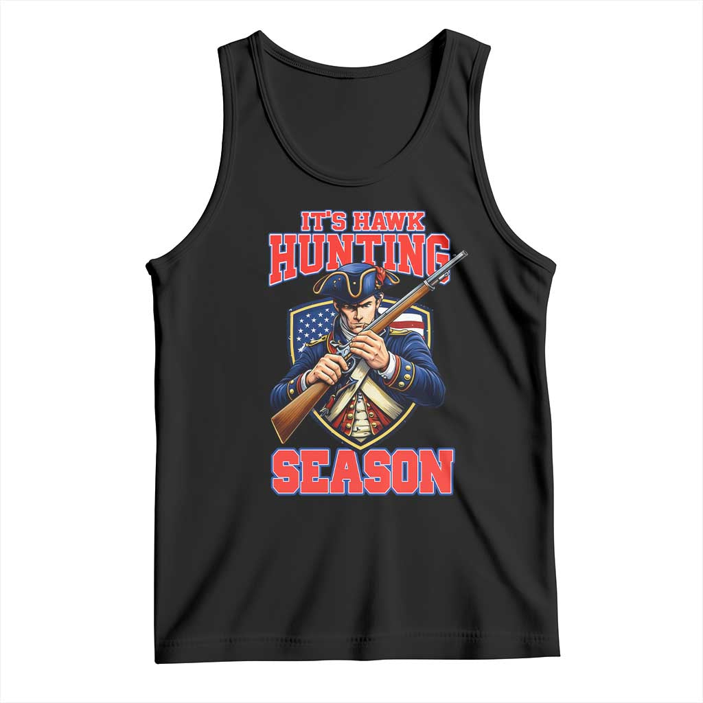 Funny New England Minutemen Football Rivarly Tank Top It Is Hawk Hunting Season TS11 Black Print Your Wear