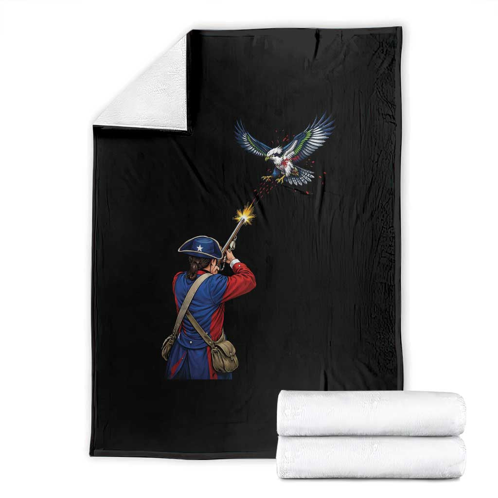 Funny Minutemen Shooting Blue and Green Hawk Football Rivalry Throw Blanket TS11 Black Print Your Wear