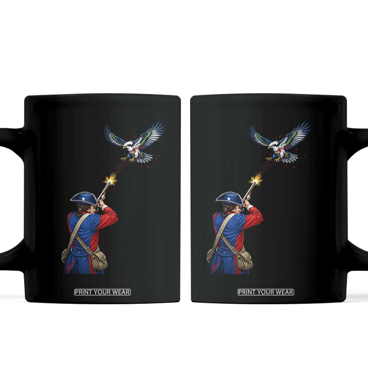 Funny Minutemen Shooting Blue and Green Hawk Football Rivalry Coffee Mug TS11 Black Print Your Wear