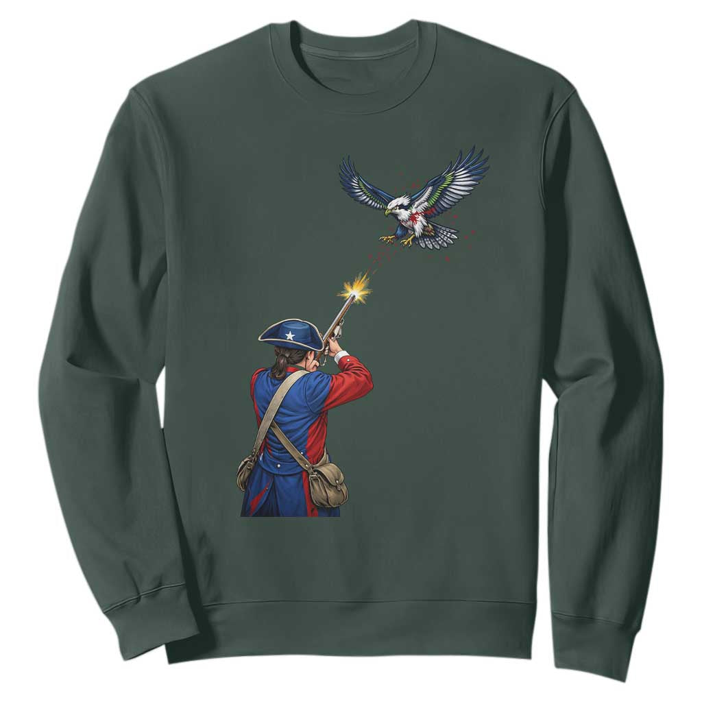 Funny Minutemen Shooting Blue and Green Hawk Football Rivalry Sweatshirt TS11 Dark Forest Green Print Your Wear