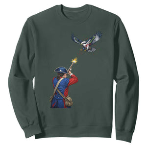 Funny Minutemen Shooting Blue and Green Hawk Football Rivalry Sweatshirt TS11 Dark Forest Green Print Your Wear