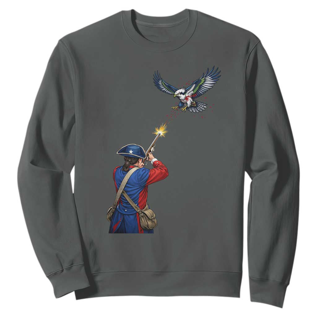 Funny Minutemen Shooting Blue and Green Hawk Football Rivalry Sweatshirt TS11 Dark Heather Print Your Wear