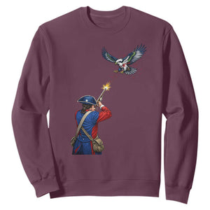 Funny Minutemen Shooting Blue and Green Hawk Football Rivalry Sweatshirt TS11 Maroon Print Your Wear