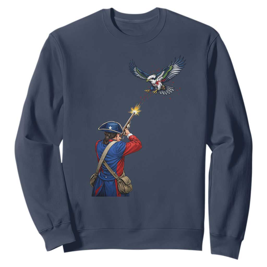 Funny Minutemen Shooting Blue and Green Hawk Football Rivalry Sweatshirt TS11 Navy Print Your Wear