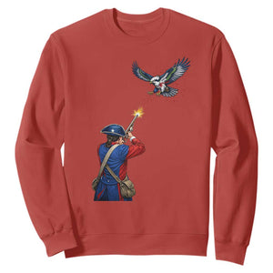 Funny Minutemen Shooting Blue and Green Hawk Football Rivalry Sweatshirt TS11 Red Print Your Wear