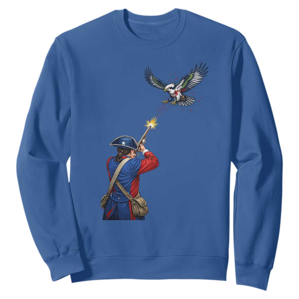 Funny Minutemen Shooting Blue and Green Hawk Football Rivalry Sweatshirt TS11 Royal Blue Print Your Wear