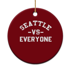 Seattle Vs Everyone Ceramic Ornament Vintage Distressed Jersey Football Game Day TS11 1pc Red Print Your Wear
