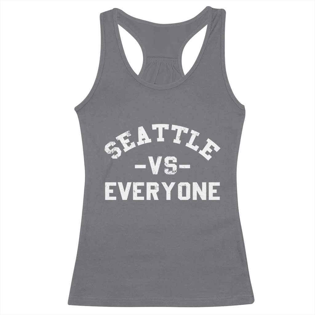 Seattle Vs Everyone Racerback Tank Top Vintage Distressed Jersey Football Game Day TS11 Charcoal Print Your Wear