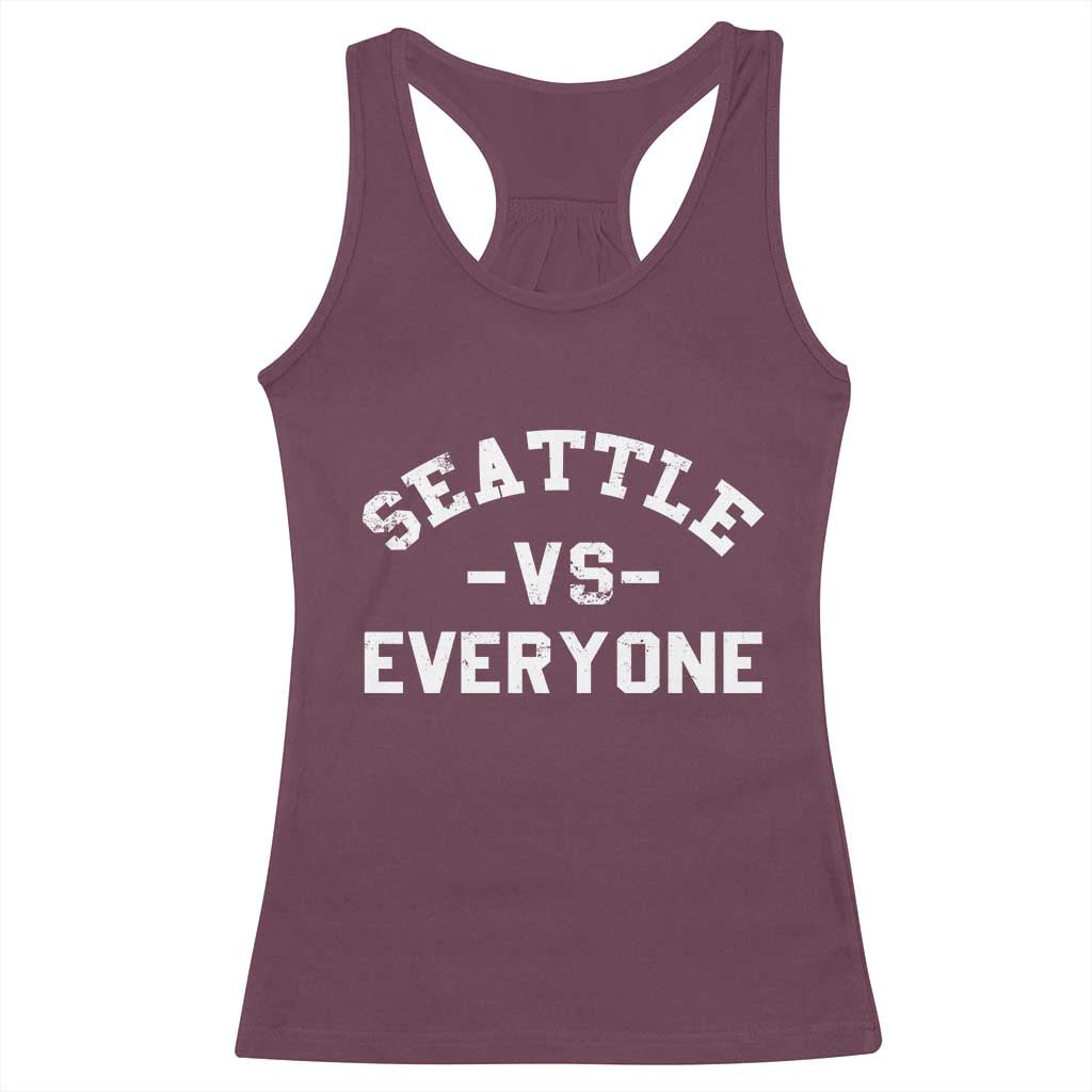 Seattle Vs Everyone Racerback Tank Top Vintage Distressed Jersey Football Game Day TS11 Maroon Print Your Wear