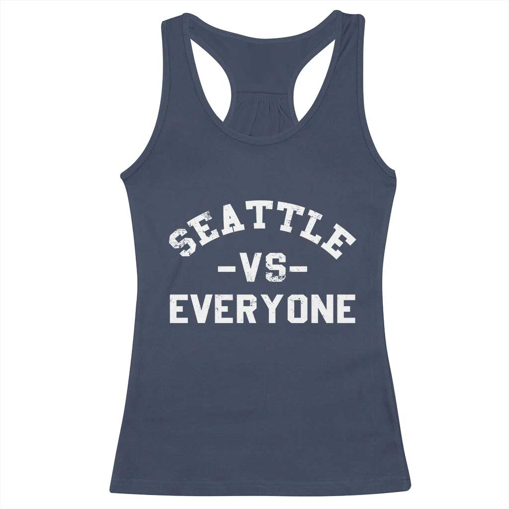 Seattle Vs Everyone Racerback Tank Top Vintage Distressed Jersey Football Game Day TS11 Navy Print Your Wear