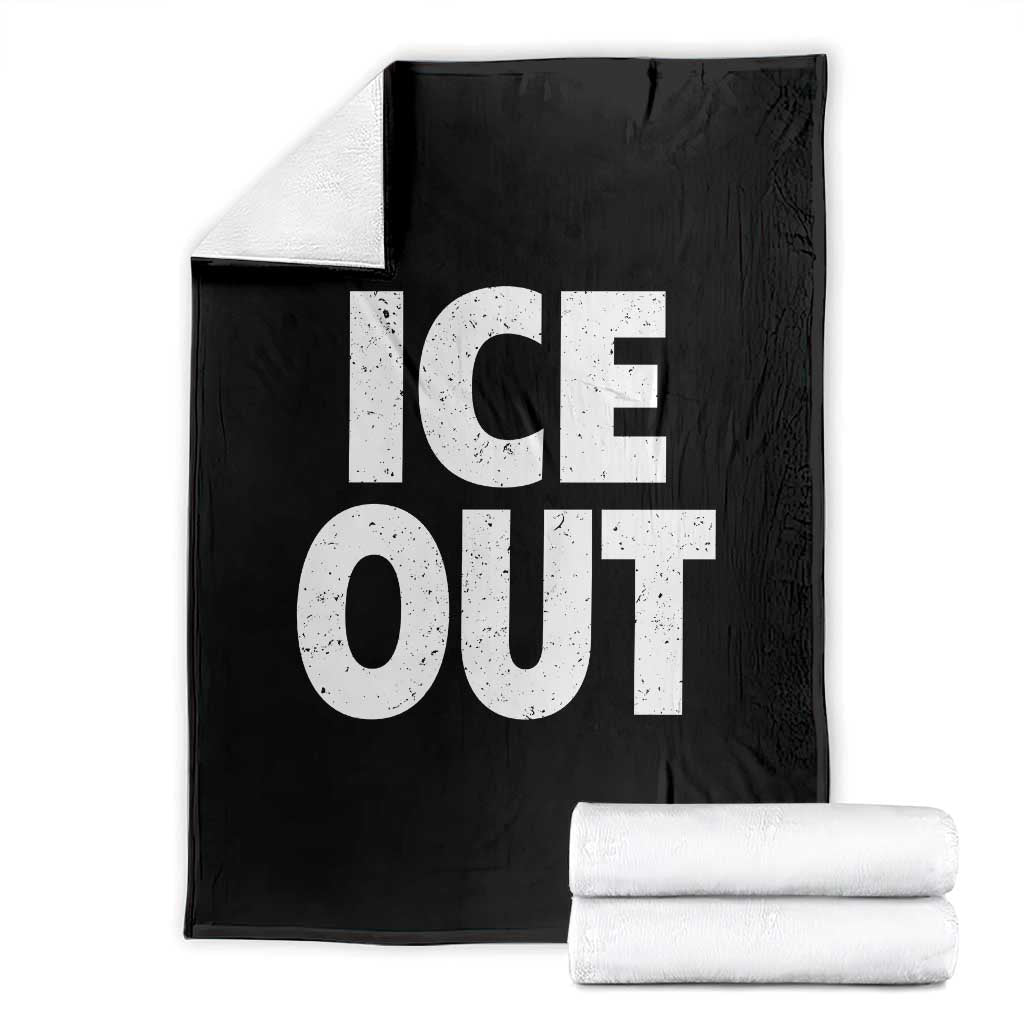 Ice Out Throw Blanket Abolish Ice Protest Statement TS11 Black Print Your Wear
