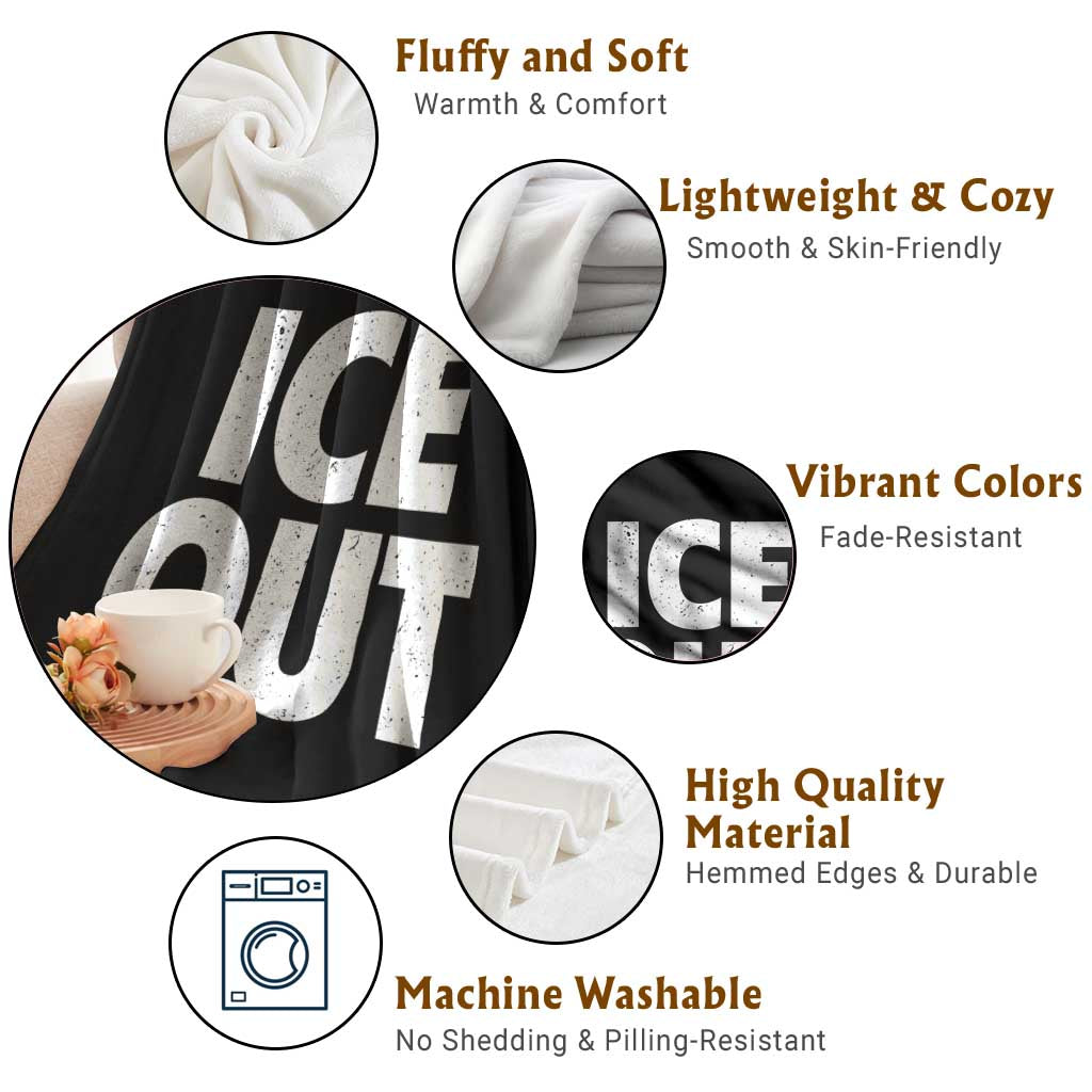 Ice Out Throw Blanket Abolish Ice Protest Statement TS11 Print Your Wear