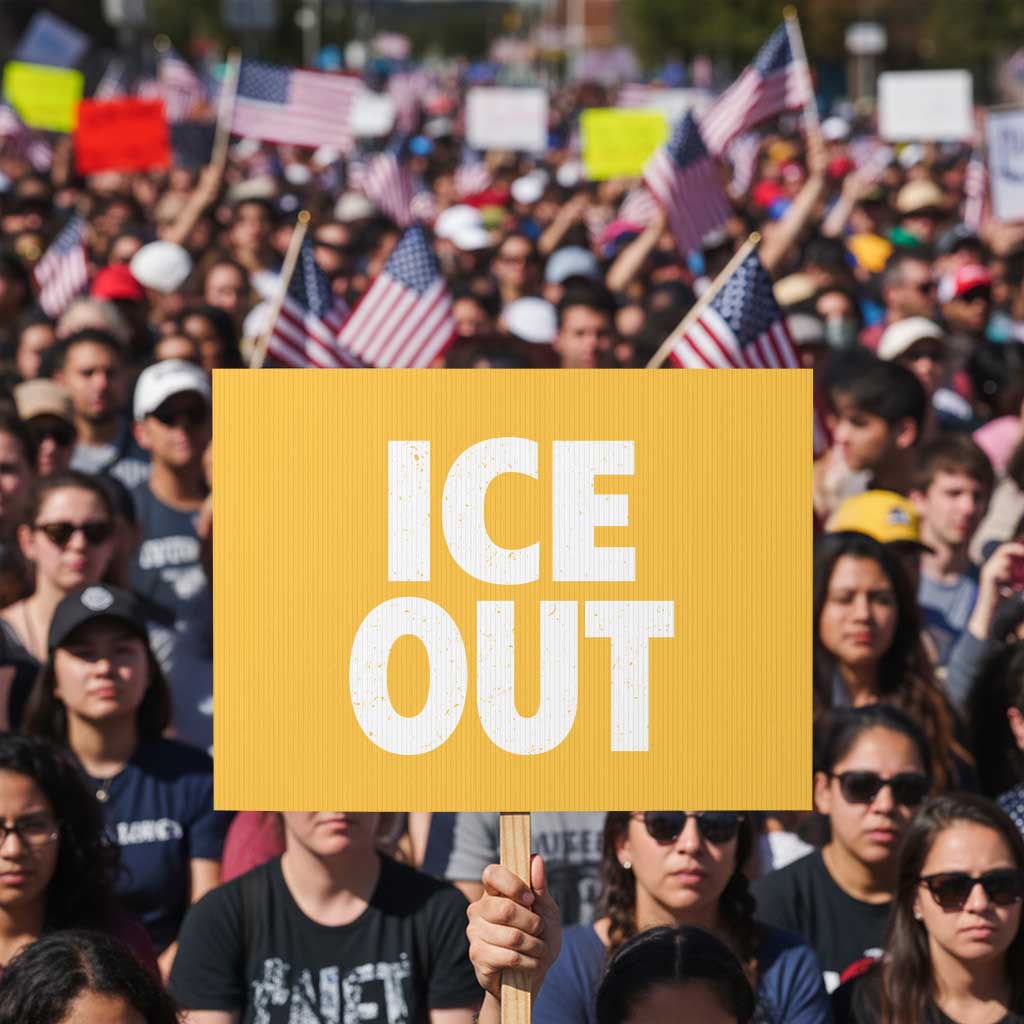 Ice Out Protest Sign Abolish Ice Protest Statement TS11 Horizontal 18
