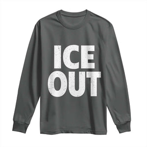 Ice Out Long Sleeve Shirt Abolish Ice Protest Statement TS11 Dark Heather Print Your Wear