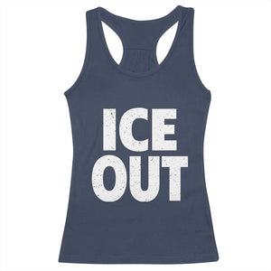 Ice Out Racerback Tank Top Abolish Ice Protest Statement TS11 Navy Print Your Wear