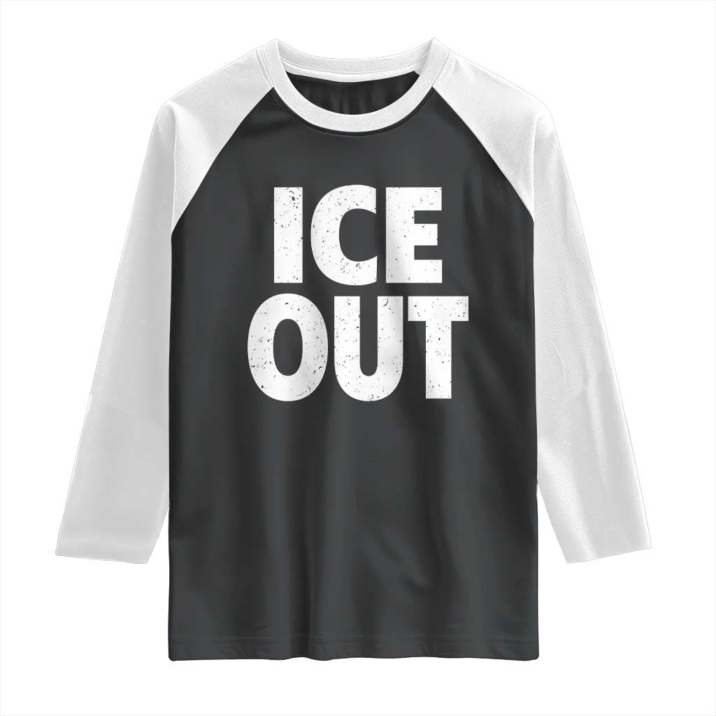 Ice Out Raglan Shirt Abolish Ice Protest Statement TS11 Black White Print Your Wear