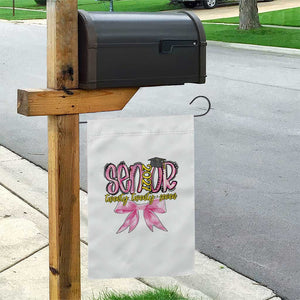 Funny Senior EST 2027 Graduation Garden Flag Twenty Twenty Seven Pink Bow TS11 Print Your Wear
