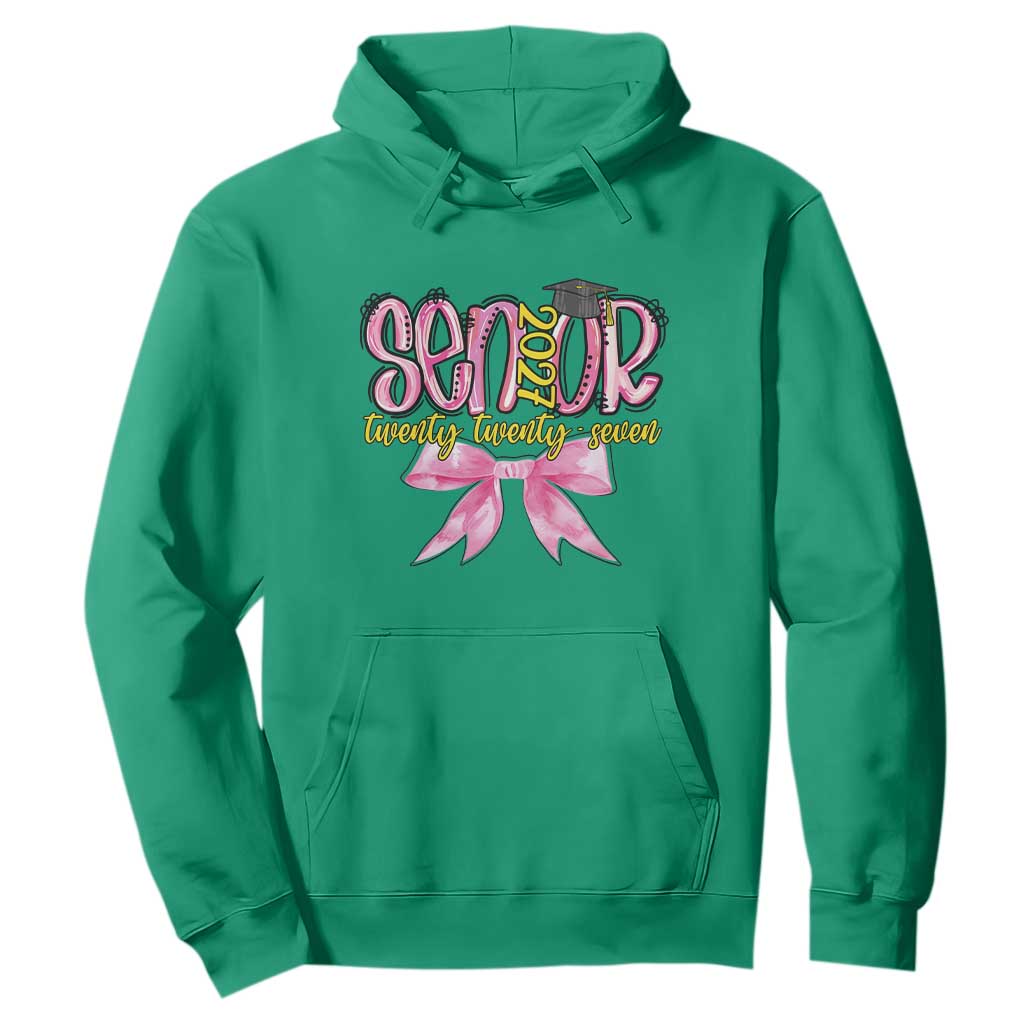 Funny Senior EST 2027 Graduation Hoodie Twenty Twenty Seven Pink Bow TS11 Irish Green Print Your Wear