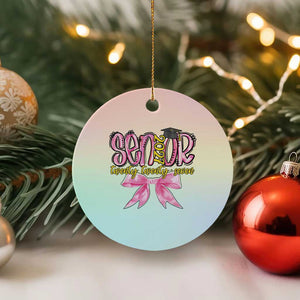 Funny Senior EST 2027 Graduation Ceramic Ornament Twenty Twenty Seven Pink Bow TS11 1pc Pastel Print Your Wear