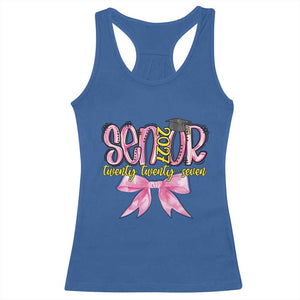 Funny Senior EST 2027 Graduation Racerback Tank Top Twenty Twenty Seven Pink Bow TS11 Royal Blue Print Your Wear