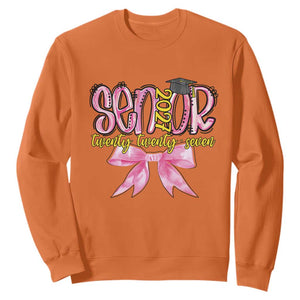 Funny Senior EST 2027 Graduation Sweatshirt Twenty Twenty Seven Pink Bow TS11 Orange Print Your Wear