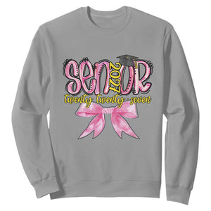 Funny Senior EST 2027 Graduation Sweatshirt Twenty Twenty Seven Pink Bow TS11 Sport Gray Print Your Wear