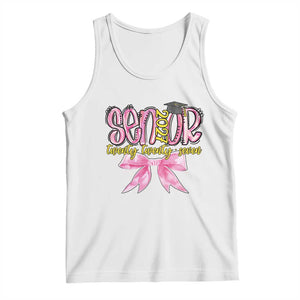 Funny Senior EST 2027 Graduation Tank Top Twenty Twenty Seven Pink Bow TS11 White Print Your Wear
