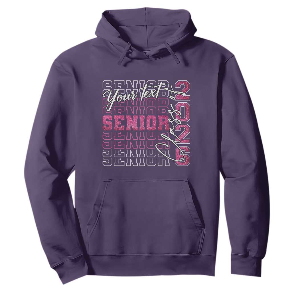 Personalized Senior 2026 Hoodie Custom Text Class Of 2026 Graduation Glitter Print TS11 Purple Print Your Wear