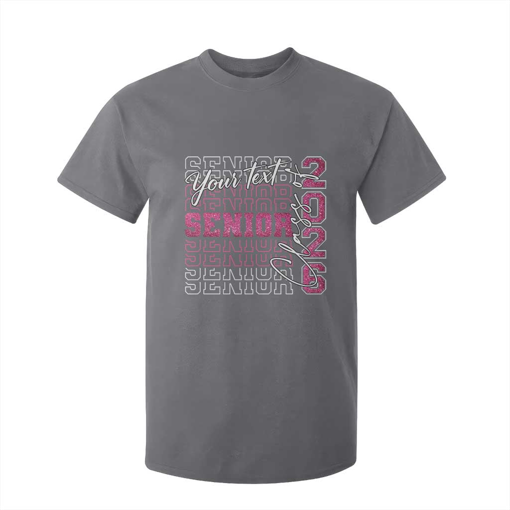 Personalized Senior 2026 T Shirt For Kid Custom Text Class Of 2026 Graduation Glitter Print TS11 Charcoal Print Your Wear