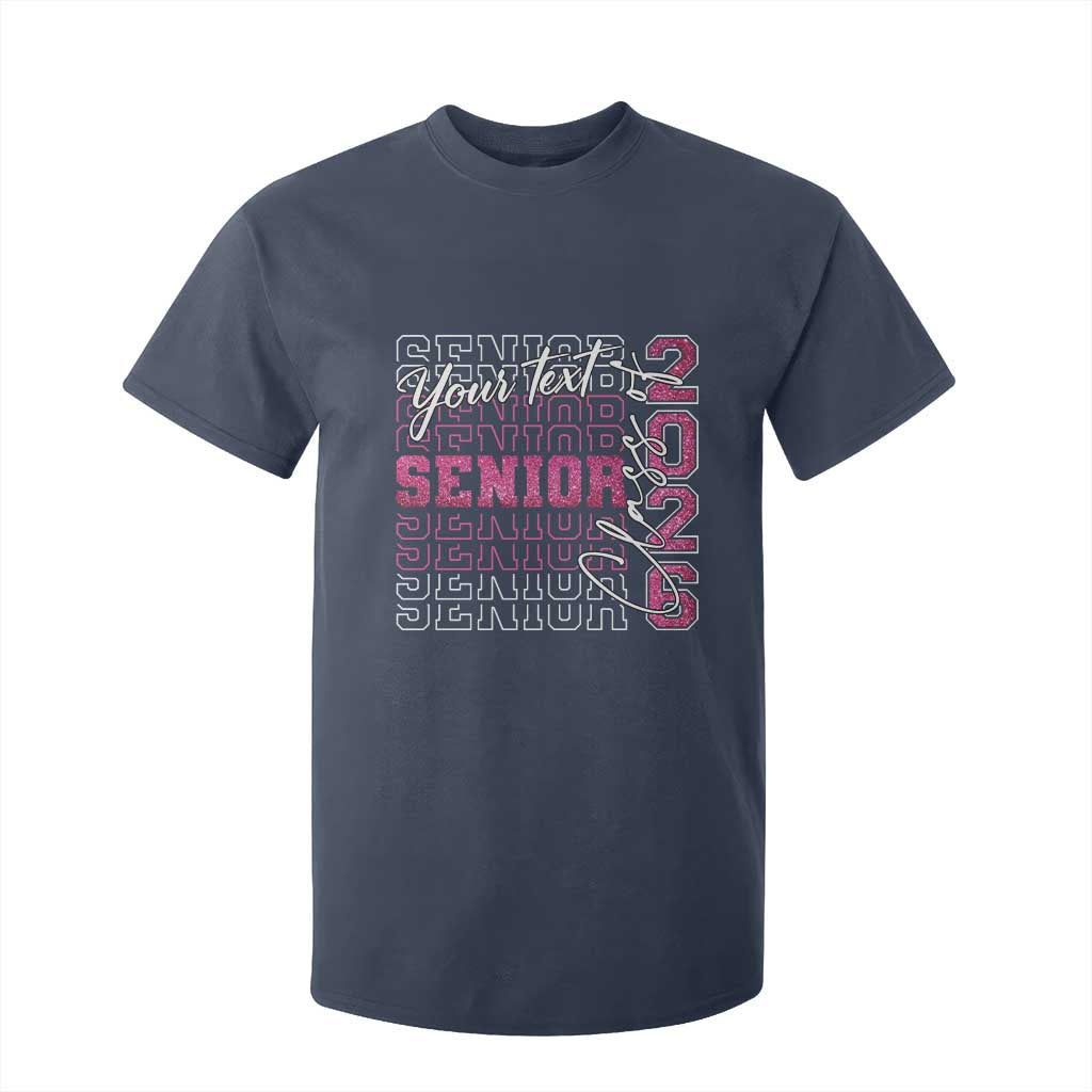 Personalized Senior 2026 T Shirt For Kid Custom Text Class Of 2026 Graduation Glitter Print TS11 Navy Print Your Wear