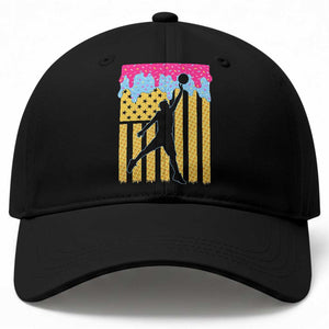Basketball Ice Cream Drip American Flag Youth Players Baseball Cap TS11 Print Your Wear
