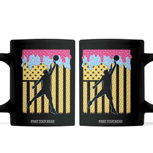 Basketball Ice Cream Drip American Flag Youth Players Coffee Mug TS11 Black Print Your Wear