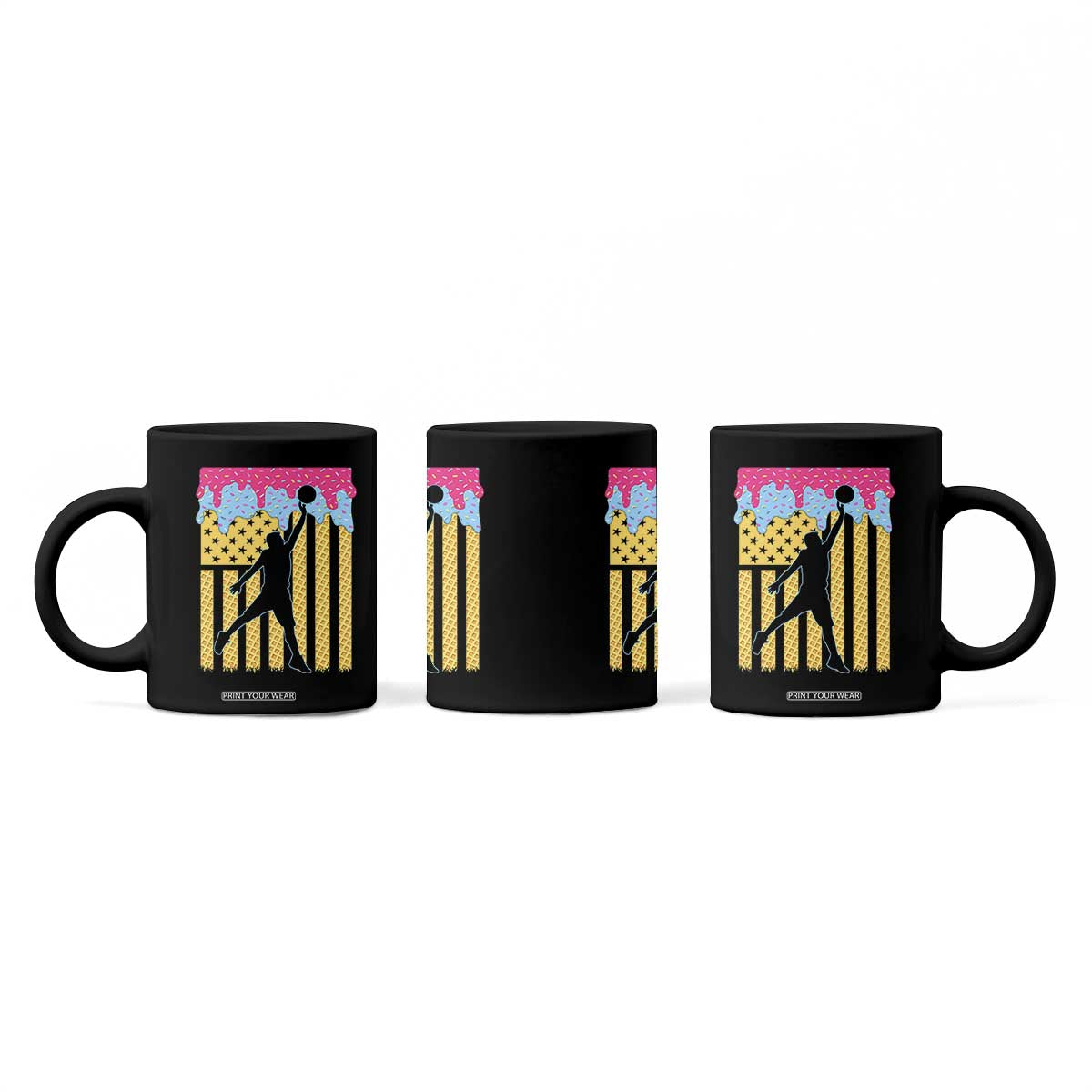Basketball Ice Cream Drip American Flag Youth Players Coffee Mug TS11 Print Your Wear