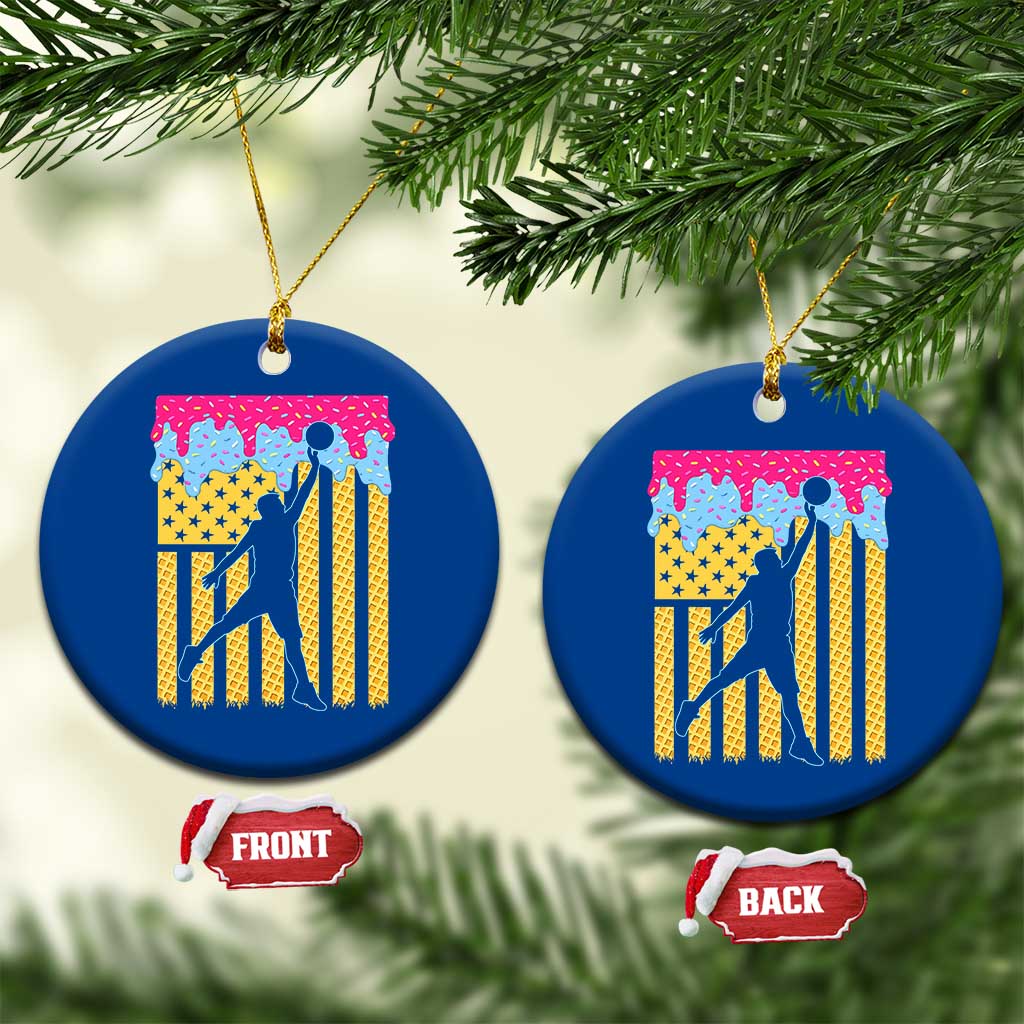 Basketball Ice Cream Drip American Flag Youth Players Ceramic Ornament TS11 1pc Blue Print Your Wear