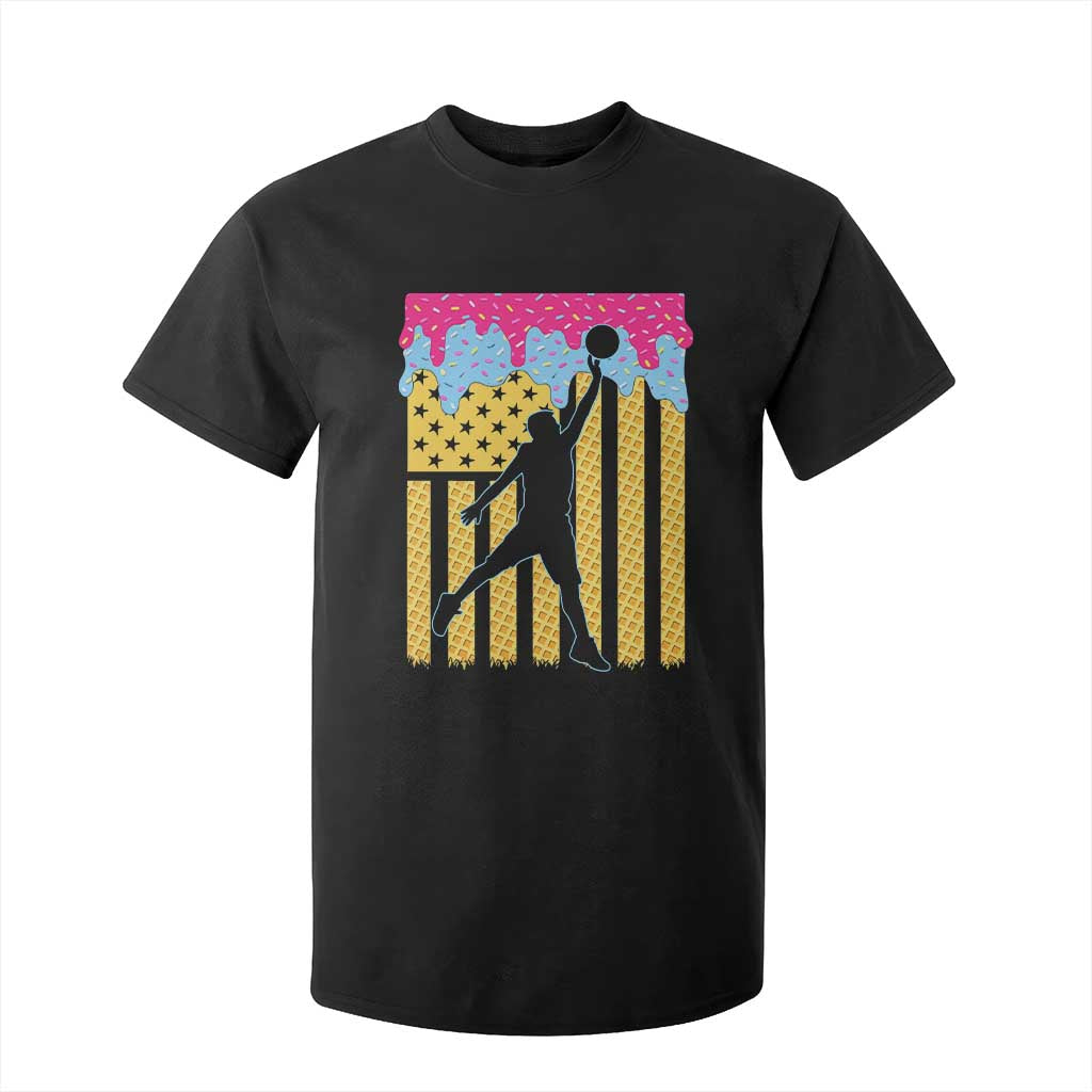 Basketball Ice Cream Drip American Flag Youth Players T Shirt For Kid TS11 Black Print Your Wear