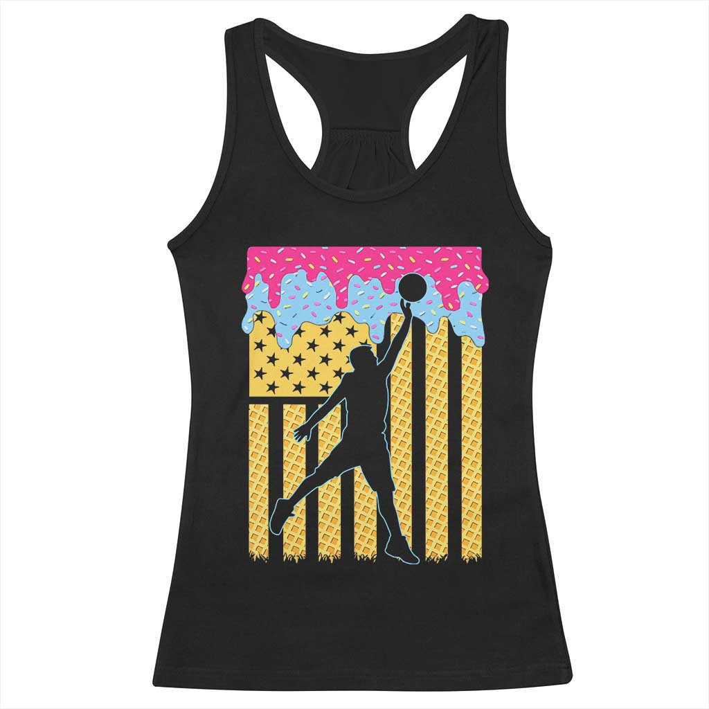 Basketball Ice Cream Drip American Flag Youth Players Racerback Tank Top TS11 Black Print Your Wear