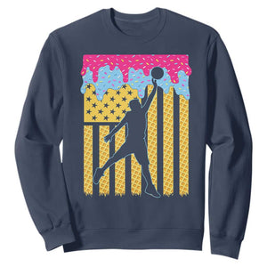 Basketball Ice Cream Drip American Flag Youth Players Sweatshirt TS11 Navy Print Your Wear