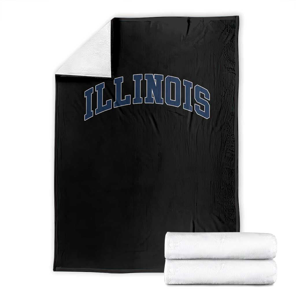 Illinois Sports Fan Vintage Bold Throwback IL State Throw Blanket TS11 Black Print Your Wear