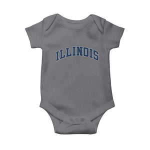 Illinois Sports Fan Vintage Bold Throwback IL State Baby Onesie TS11 Charcoal Print Your Wear