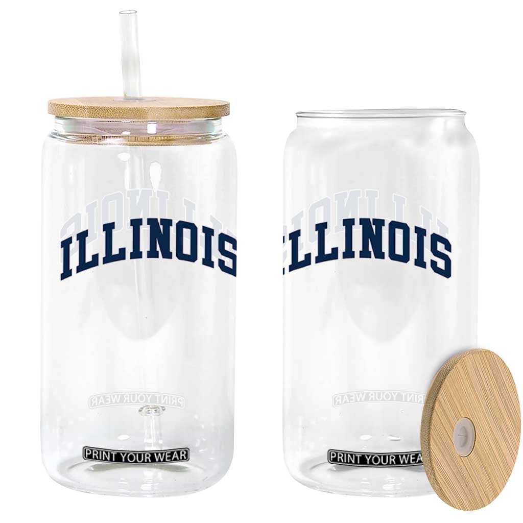 Illinois Sports Fan Vintage Bold Throwback IL State Glass Can TS11 Print Your Wear
