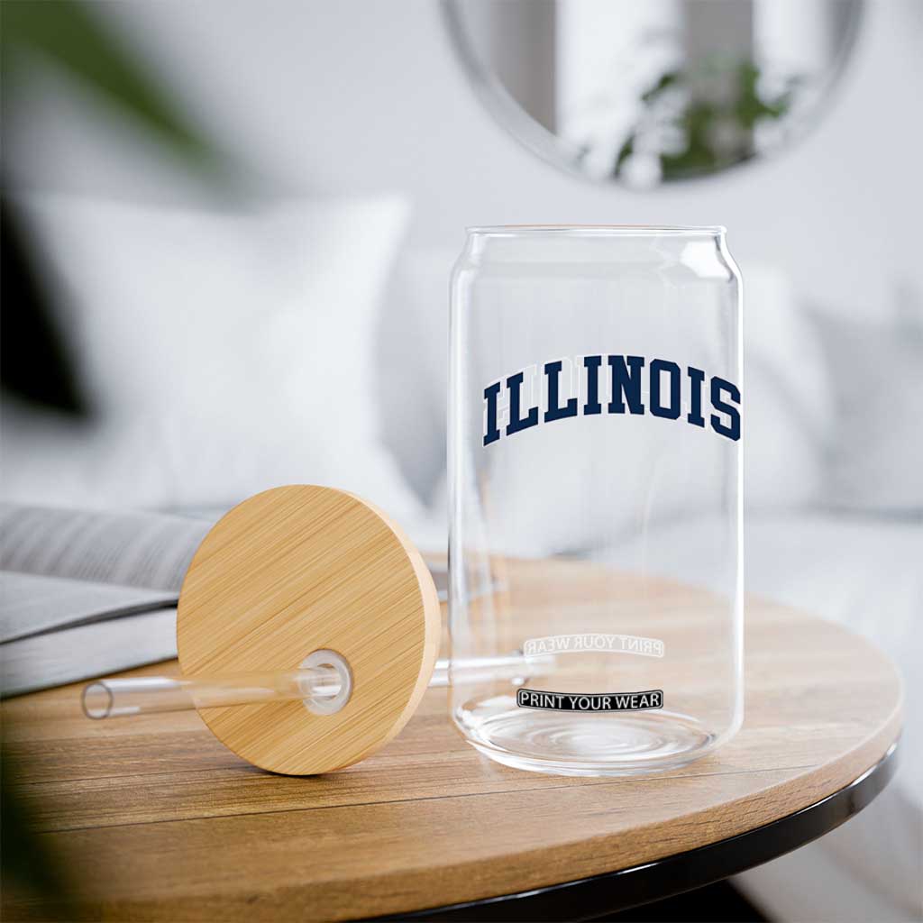 Illinois Sports Fan Vintage Bold Throwback IL State Glass Can TS11 Print Your Wear