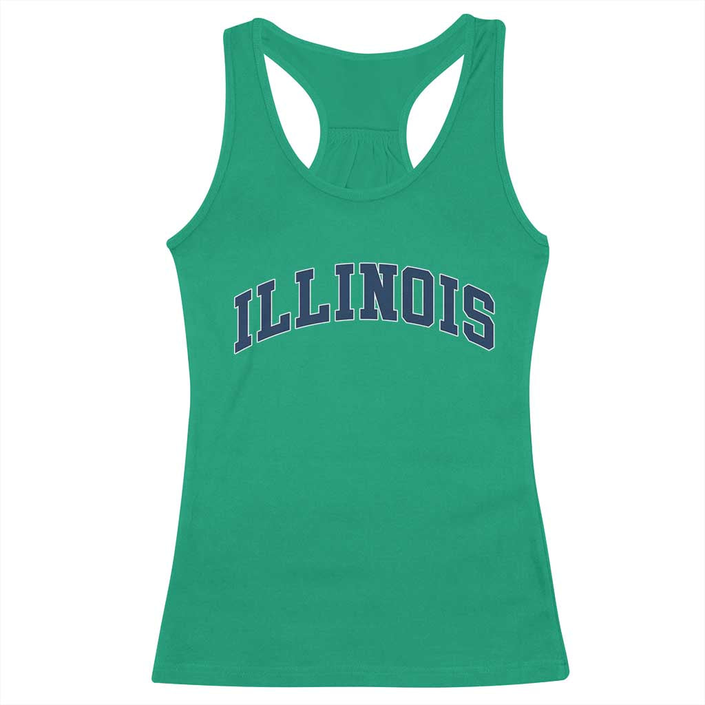 Illinois Sports Fan Vintage Bold Throwback IL State Racerback Tank Top TS11 Irish Green Print Your Wear