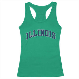 Illinois Sports Fan Vintage Bold Throwback IL State Racerback Tank Top TS11 Irish Green Print Your Wear