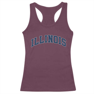 Illinois Sports Fan Vintage Bold Throwback IL State Racerback Tank Top TS11 Maroon Print Your Wear