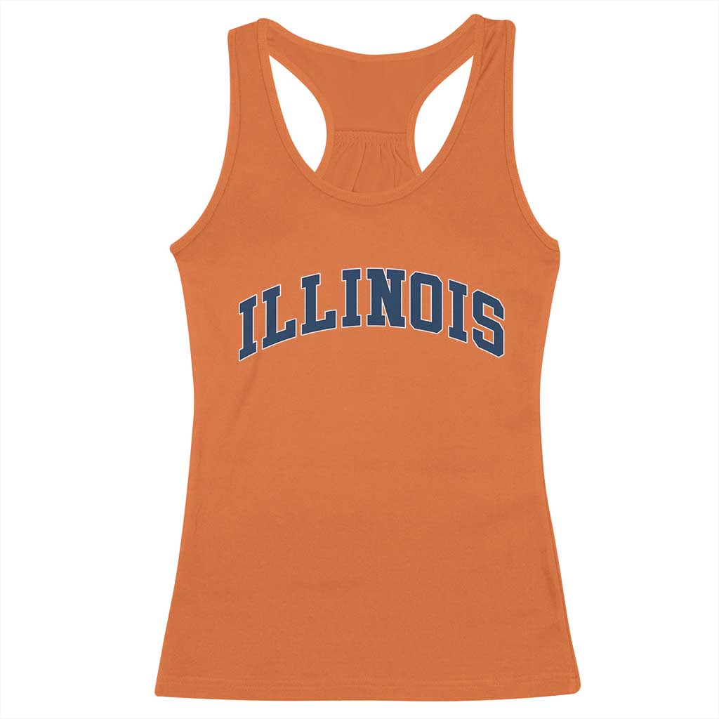 Illinois Sports Fan Vintage Bold Throwback IL State Racerback Tank Top TS11 Orange Print Your Wear