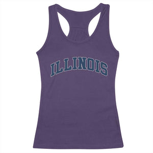Illinois Sports Fan Vintage Bold Throwback IL State Racerback Tank Top TS11 Purple Print Your Wear